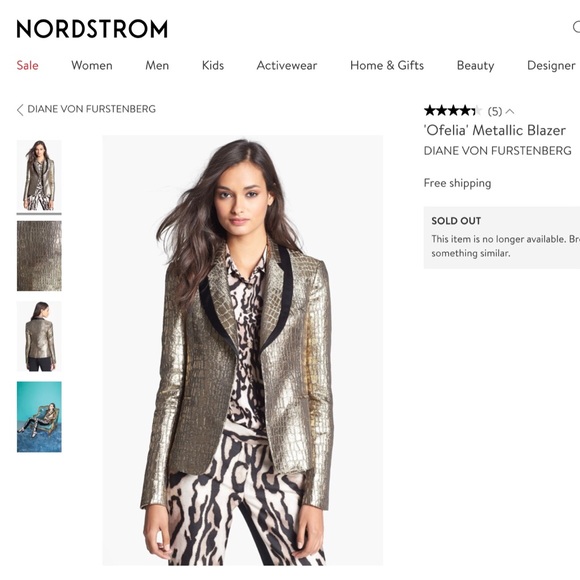 Diane Von Furstenberg gold jacquard Ofelia jacket - Picture 2 of 13